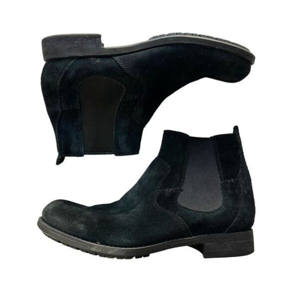 Ugg Mens Clyne Pull On Black Suede Chelsea Boots Size 9.5 Business Casual Gothic - Picture 3 of 8